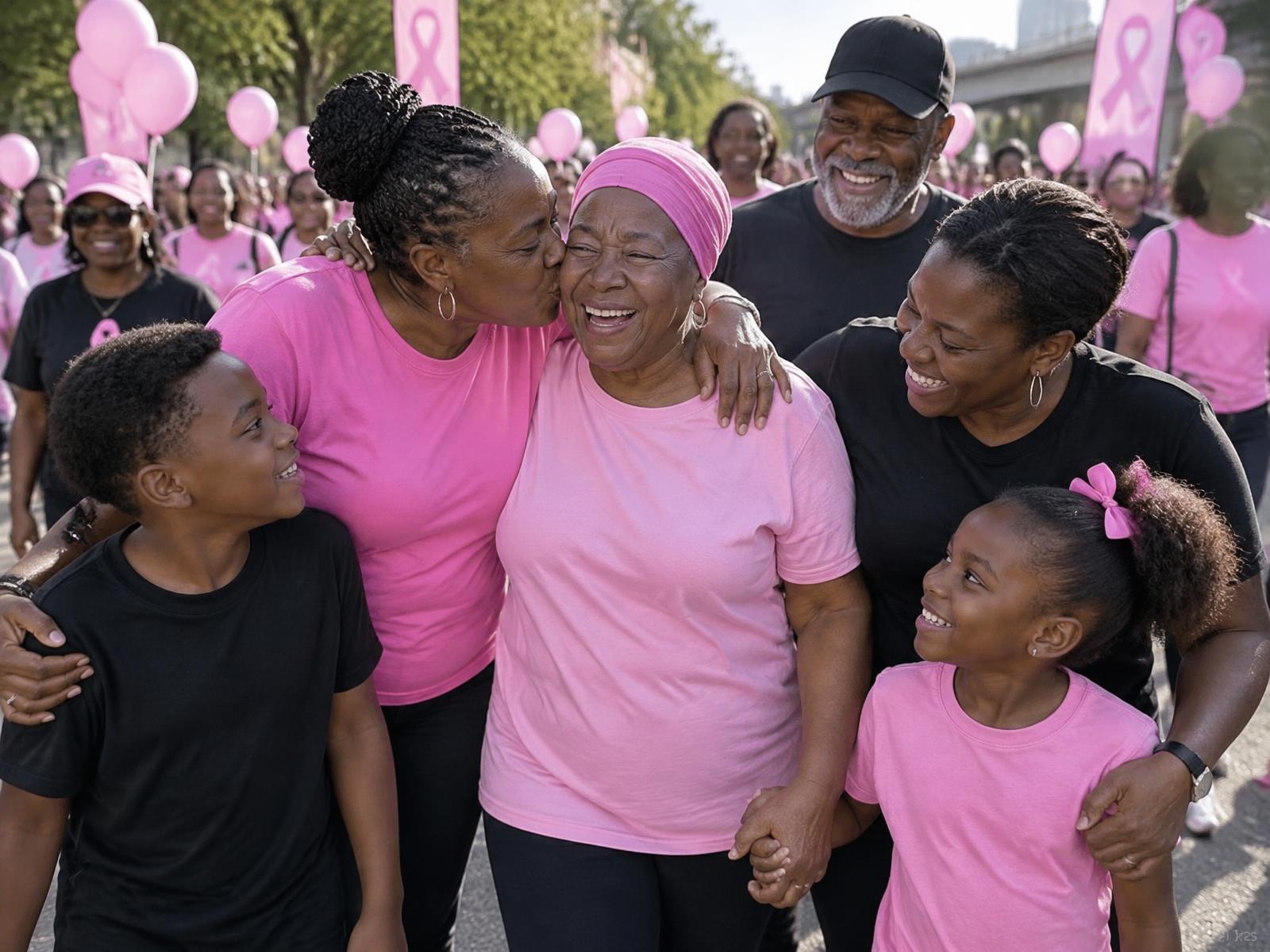 Women wearing pink for breast cancer awareness